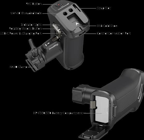 Actual product image SmallRig Rotating Side Handle with Trigger REC for Selected Canon / Blackmagic Design Cameras 5235 (Grip)