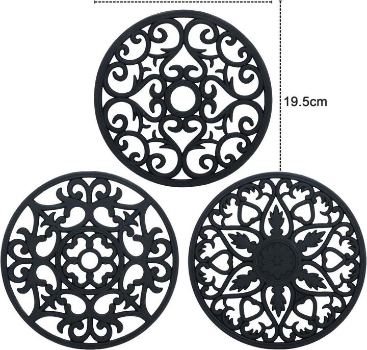 Intirilife 3-teiliges Untersetzer Set (3 x, Pfannenuntersetzer)