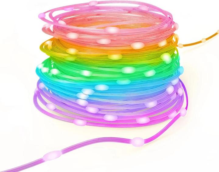 Hama Smarte LED-Lichterkette, WLAN, Farbwechsel, dimmbar, aussen, IP44, 10m, Bunt (1 m)