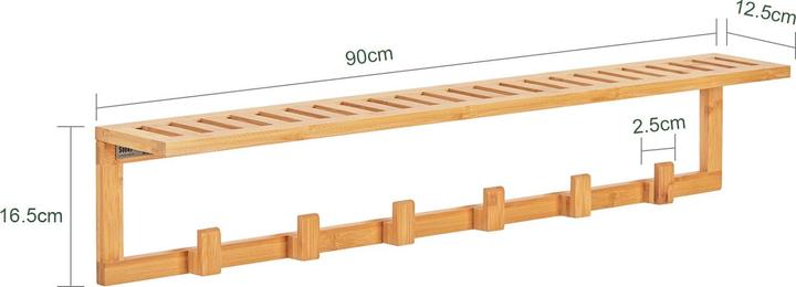 Produktbild SoBuy Wandgarderobe mit 6 Kleiderhaken