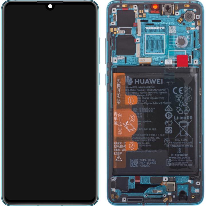 Image du produit Huawei LCD + Touch + Frame + Battery pour ELE-L29, ELE-L09 P30 - aurora blue - New Version (Écran, Huawei P30)