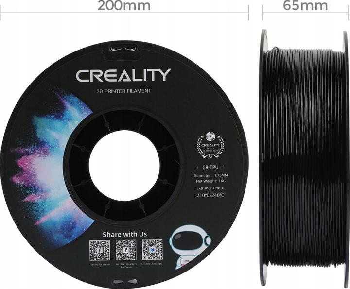 Image du produit Creality CR-TPU (TPU, 1.75 mm, 1000 g, Noir)