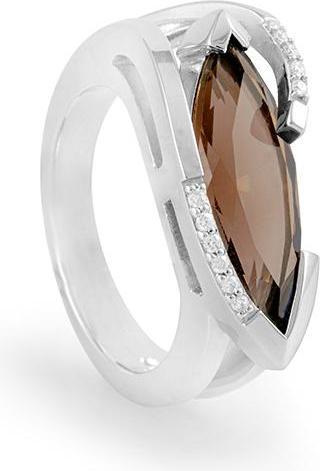Produktbild Breuning RING - E.RAUCHQUARZ/Brill. 0,065 Ct. H/si (51, 750/18 K Gold)