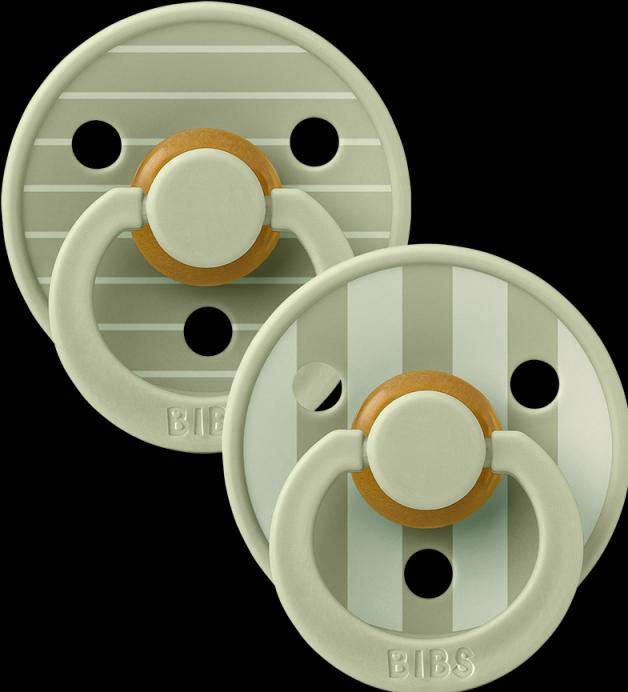 Bibs Sucette Studio Colour 2 PACK Latex Round 6-12m Pin Sage Mix (2 x, 6 - 12 M.)