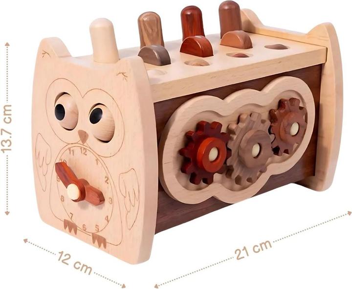 Produktbild Hermex 6in1 Aktivitäts-Holzspielzeug für Kleinkinder Pädagogik-Spielzeug Motorikspielzeug
