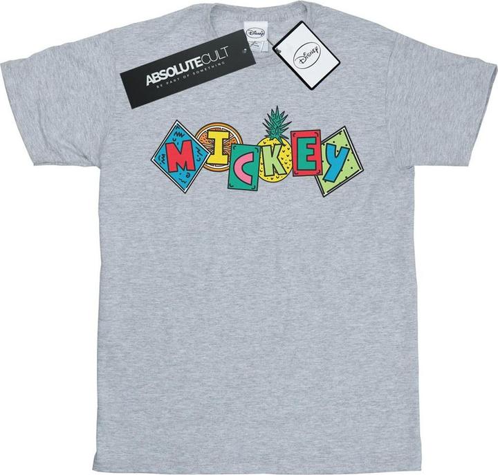 Actual product image Disney Womens/Ladies Mickey Mouse Fruit Blocks Cotton Boyfriend T-Shirt (3XL)