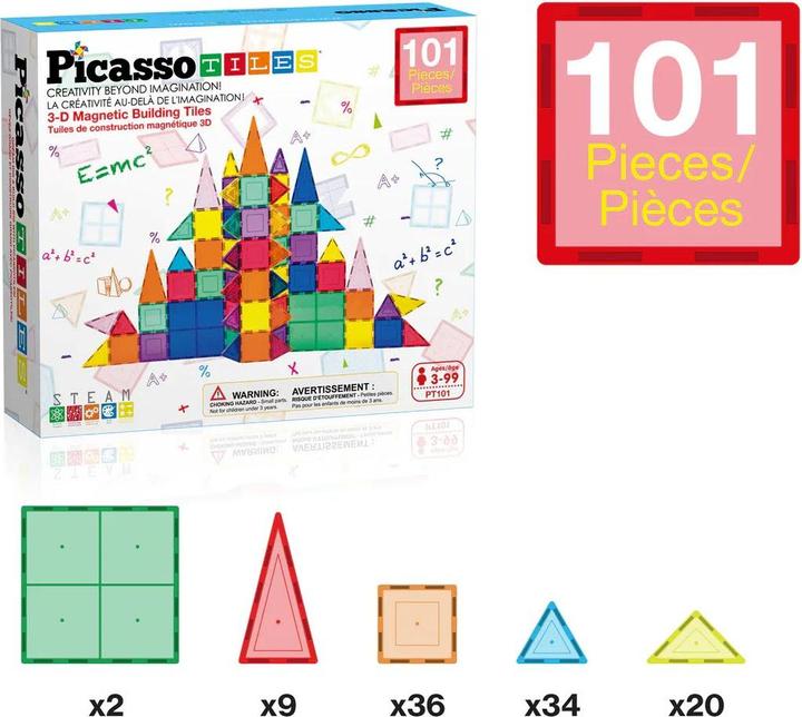 Tactic Picasso Tiles - Jeu de construction magnétique 3-D