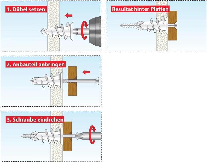 Image du produit Tox Ancrage pour plaque de plâtre 32 S, vis incluse, 4 pièces (4 pcs)