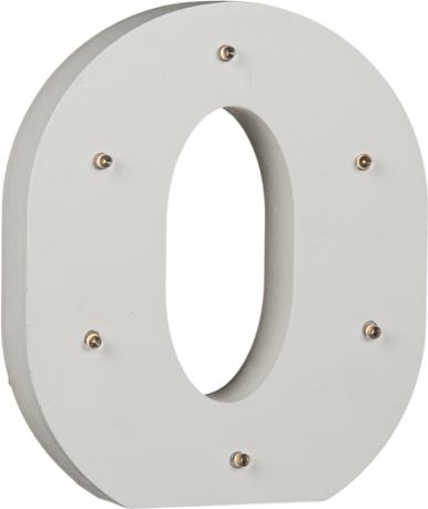 Actual product image Ootb Illuminated wooden letter O, with 6 LEDs, approx. 16 cm
