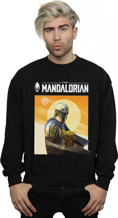 Actual product image Star Wars Mens The Mandalorian The Child Two Moons Sweatshirt (XL)