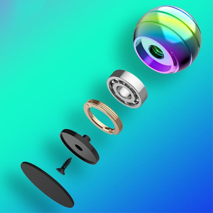 Actual product image Ueli Express 40mm spherical gyro toy made of black metal