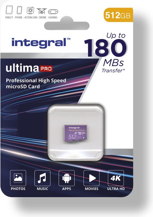 Produktbild SDXC Micro 512 GB U3 V30 A2 (512 GB, microSD, U3, UHS-I)