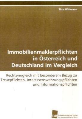 Actual product image A comparison of estate agent obligations in Austria and Germany (Titus Wittmann, 2008)