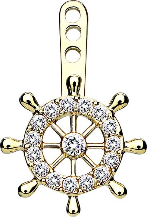 Produktbild Star Piercing Ohrring Ear Jacket vergoldet Yachtrad