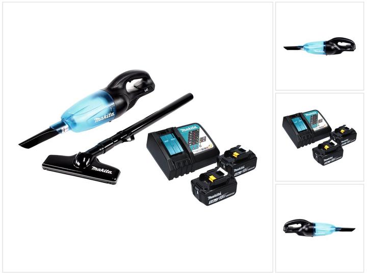 Actual product image Makita DCL 180 RT B Battery Vacuum Cleaner 18 V Black + 2x Battery 5.0 Ah + Charger