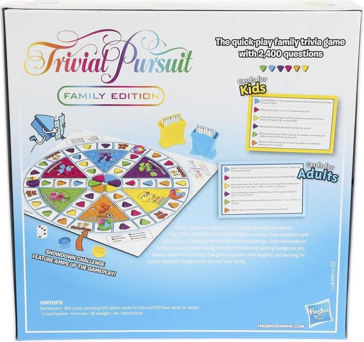 Immagine prodotto Hasbro Trivial Pursuit edizione familiare gioco da tavolo Trivia (Danese)