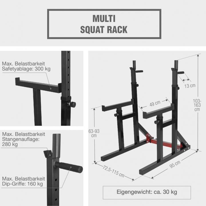 Actual product image Gorilla Sports Squat Rack incl. barbell set