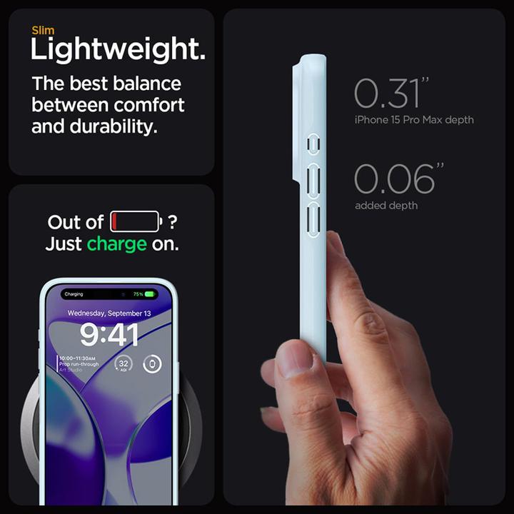 Produktbild Spigen Thin Fit, stumm blau - iPhone 15 Pro Max (Apple iPhone 15 Pro Max)