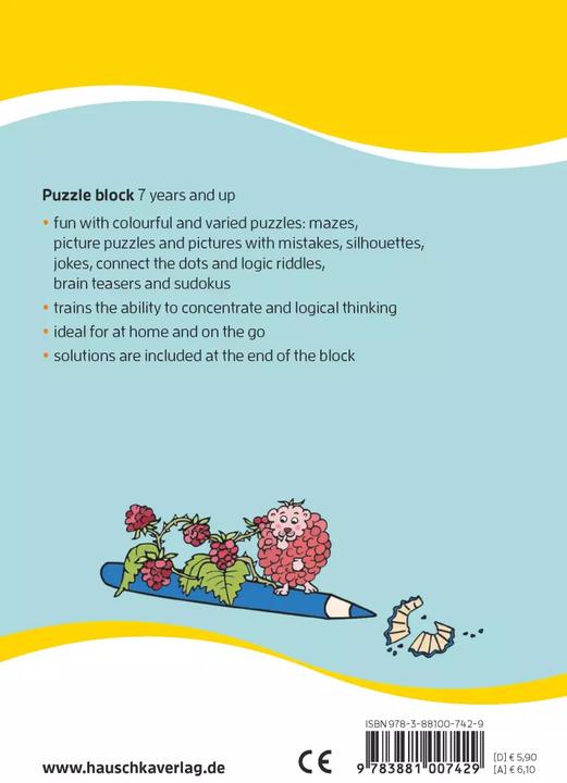 Produktbild Puzzle block 7 years and up, A5 block (Englisch, Agnes Spiecker, Mascha Greune, Gisela Specht, Sabine Dengl, Martina Knapp, 2021)