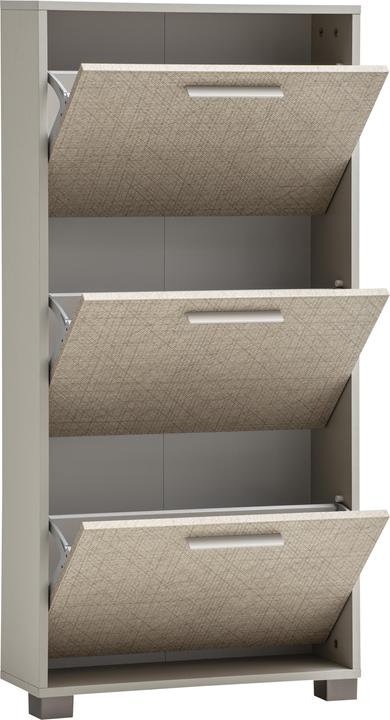 Produktbild Schildmeyer Edno Schuhkipper Schuhschrank cremebeige / Canasta Dekor 3 Klappen