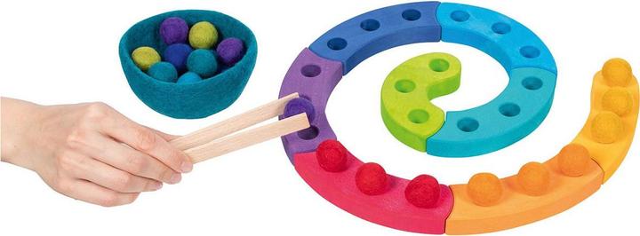 Image du produit Goki Jeu de tri des couleurs en bois Spirale, 29 pcs.