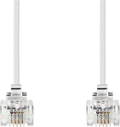 Immagine prodotto RND Electronics Cavo telefonico / cavo modulare, spina RJ11 - spina RJ11, piatto, 10m, bianco