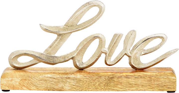Immagine prodotto G. Wurm Espositore con scritta Love, su base in legno di mango, in metallo argentato (L/H/D) 25x13x5cm