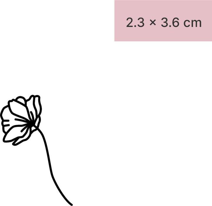 Actual product image minink Temporary tattoo - Poppy flower