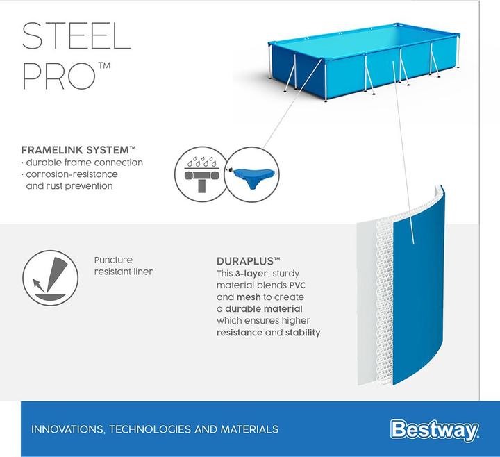 Actual product image Bestway Swimming Pool Steel Pro Rectangular (300 x 201 x 66 cm)