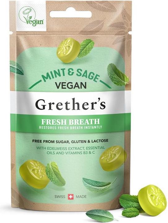 Grethers Fresh Breath Minze Salbei Pastillen vegan Pastillen (30 Stück)