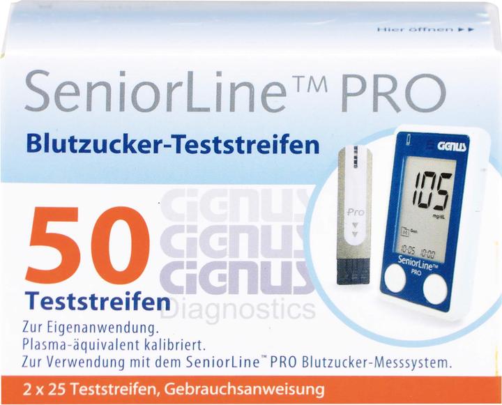 Produktbild Cignus SeniorLine PRO Blutzucker-Teststreifen, 2X25 St TTR (Teststreifen)