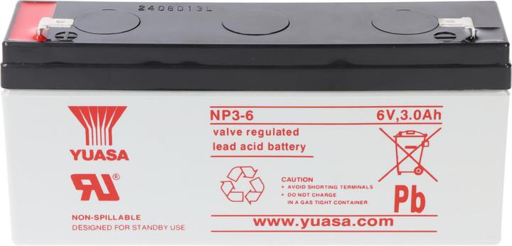 Produktbild Yuasa NP3-6 Akku Blei PB 6 Volt 3Ah Faston 4,8mm (6 V, 3 Ah)