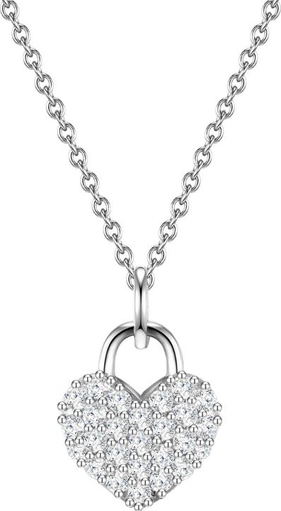 Glanzstücke München Damen Herz Sterling Silber Zirkonia silber 40,0 cm Basiskette + 5,0 cm Verlängerun - 23782 (Sterling Silber, 40 - 45 cm)