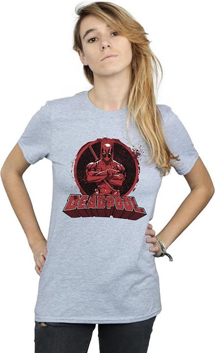 Immagine prodotto Deadpool Maglietta boyfriend con logo a braccia incrociate (XXL)