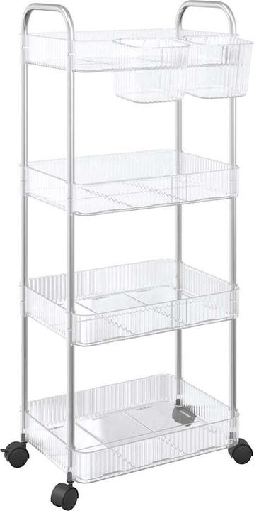 Produktbild VidaXL Aufbewahrungswagen 4 Etagen Transparent Acryl