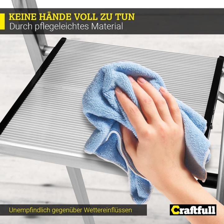 Produktbild Craftfull 5-stufige Stehleiter CF-133B mit Ablage, klappbar (Plattformleiter, 94.50 cm)