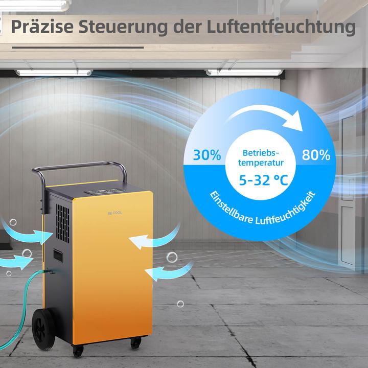 Immagine prodotto BeCool Essiccatore / deumidificatore da costruzione 90 litri (180 m², 2160.00 l/24h)