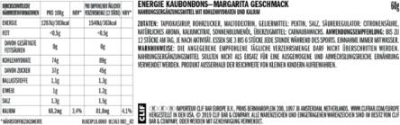 Nährwerte und Zutaten Clif Bar Shot Bloks (Margarita, 18 Stk., 1080 g)
