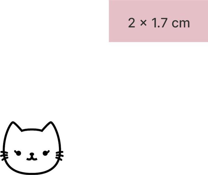 Actual product image minink Temporary tattoo - Angry cat