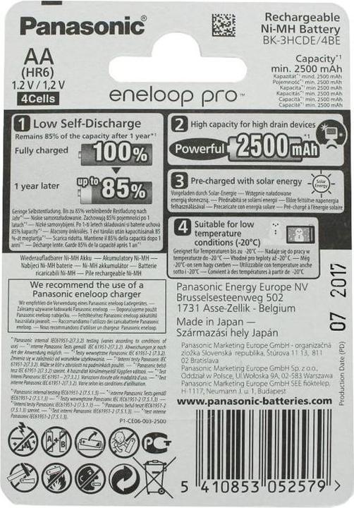 Immagine prodotto Panasonic Box batteria Eneloop Pro e AccuCell (8 pz., AA, 2500 mAh)