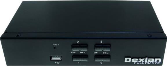 Productafbeelding Dexlan HDMI 1.4 KVM-schakelaar, 4k UHD, USB, 4-voudig, Desktop
