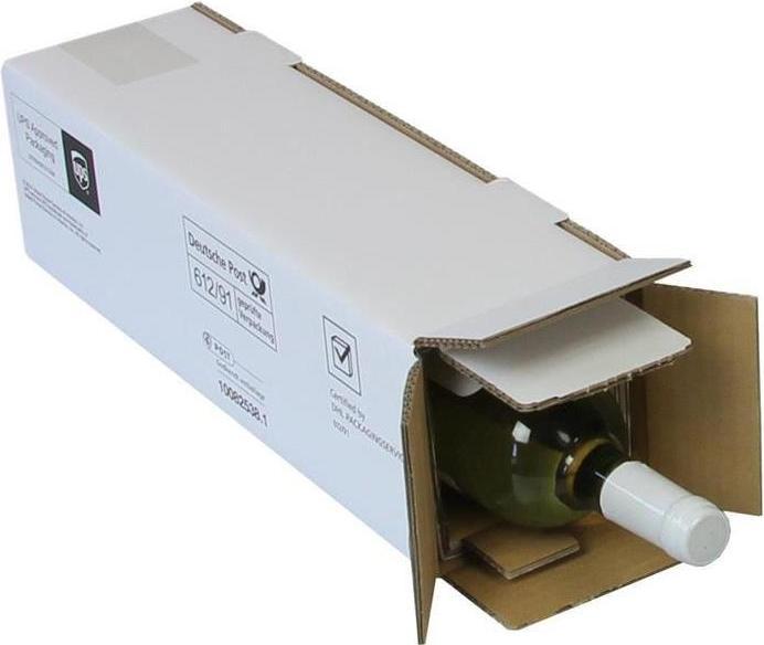 Produktbild Transpak Flaschenkarton PTZ 2-wellig Masse 105x100x425mm Qualität 2.3BC weiss postgeprüft braun (30 x)