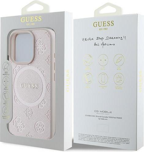 Image du produit Guess GUHMP16LPSAPSMEP iPhone 16 Pro różowy/pink HC MagSafe Safiano Peony Classic Logo (Apple iPhone 16 Pro)