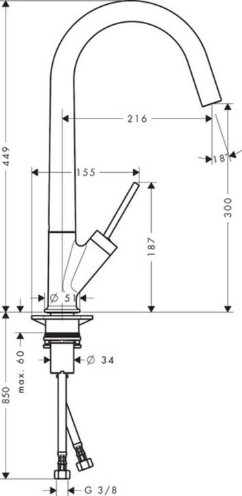 Produktbild hansgrohe Einhebel-Spültischmischer AXOR STARCK DN 15 chrom