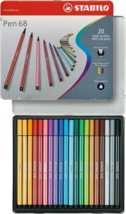 Actual product image STABILO Pen 68 Premium felt-tip pen (Multicoloured, 20 x)