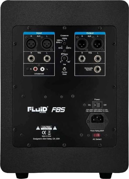 Image du produit Fluid Audio F8S - Aktywny 8 subwoofer kompaktowy (Subwoofer actif, 1 pièce, 1x 200 W)
