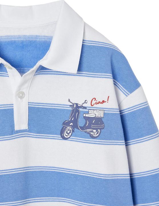 Produktbild Vertbaudet Gestreiftes Jungen Sweatshirt mit Polokragen und Recycling-Polyester (140)