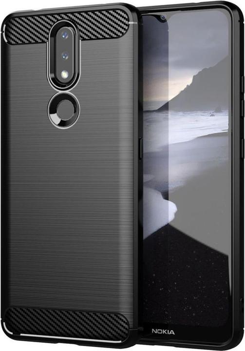 Immagine prodotto Hurtel Custodia Carbon Case Flexible Cover TPU per Nokia 2.4 nero (Nokia 2.4)