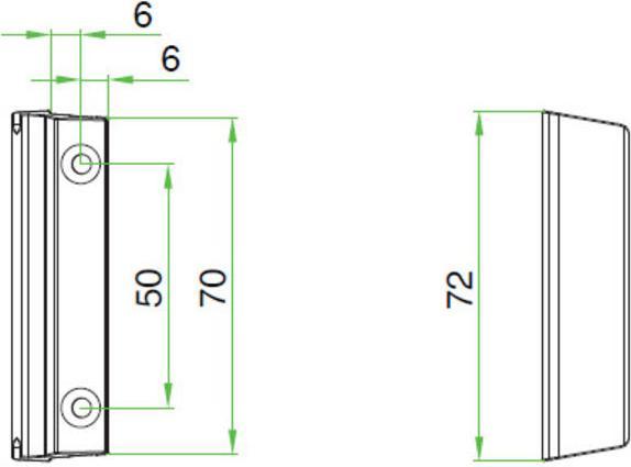 Produktbild Maco Base Balkontürgriff (Terrassentürgriff) L 72mm Aluminium silber eloxiert