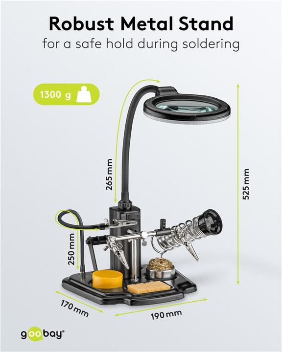 Immagine prodotto Goobay Ausilio per la saldatura con luce LED (Supporto/mano)